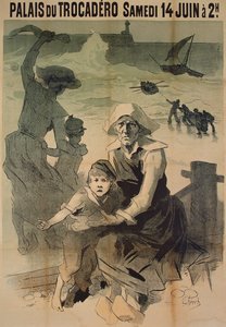 Cartaz anunciando uma gala de caridade em auxílio das famílias de marinheiros naufragados no Palais du Trocadero, 14 de junho de 1890